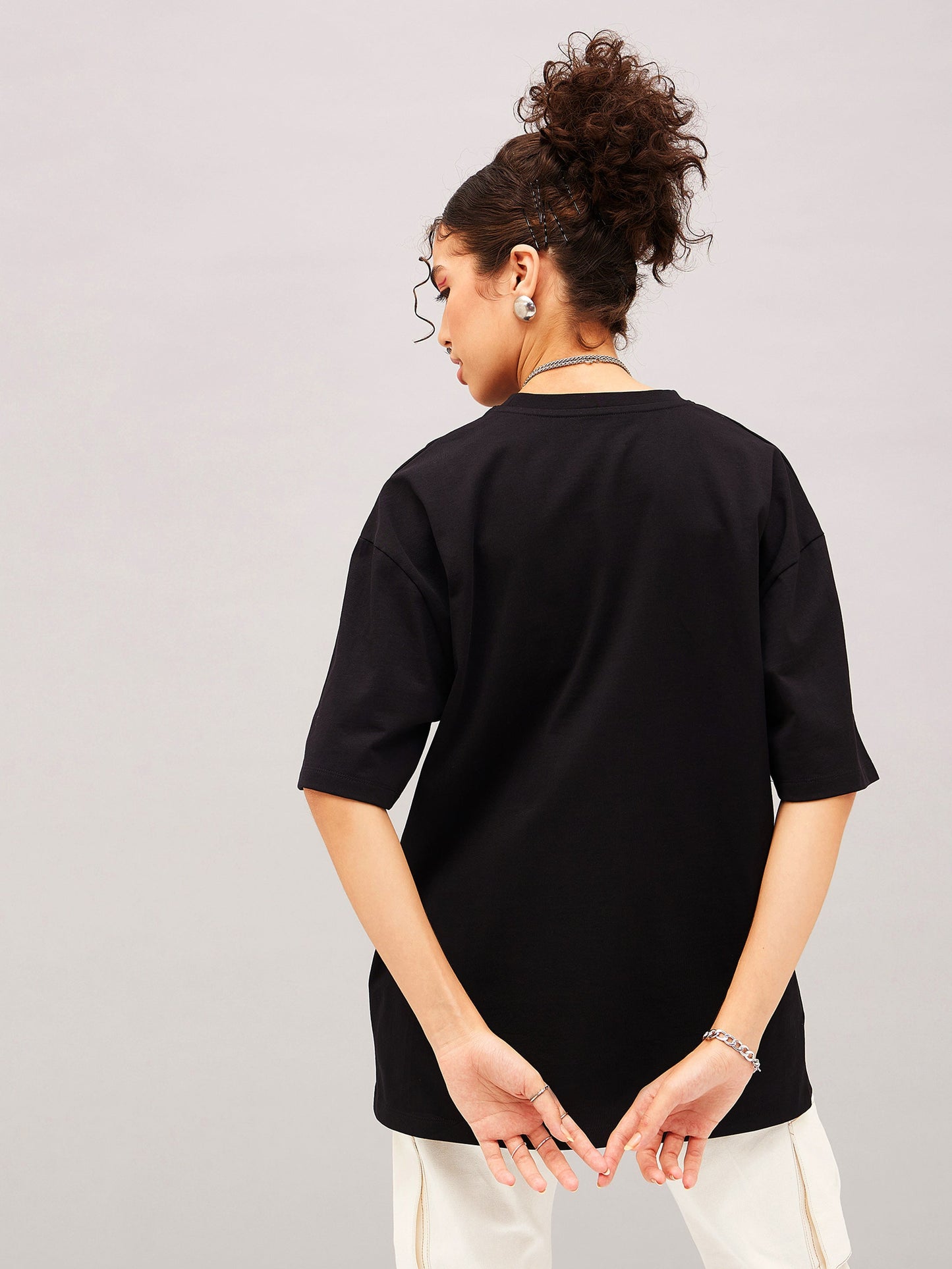 Black Retro Cinema Oversized T-shirt