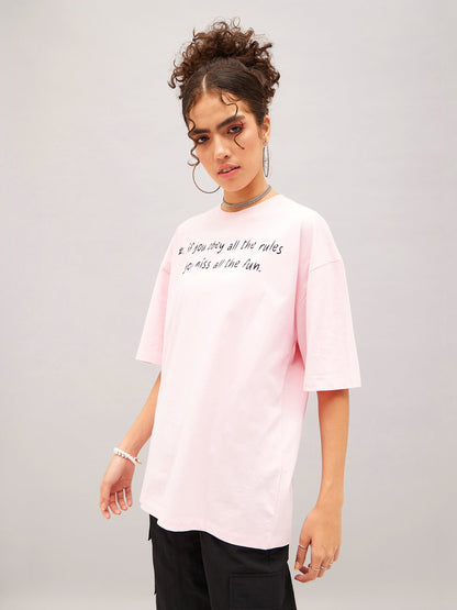 Pastel Pink Street Rules Oversized T-shirt