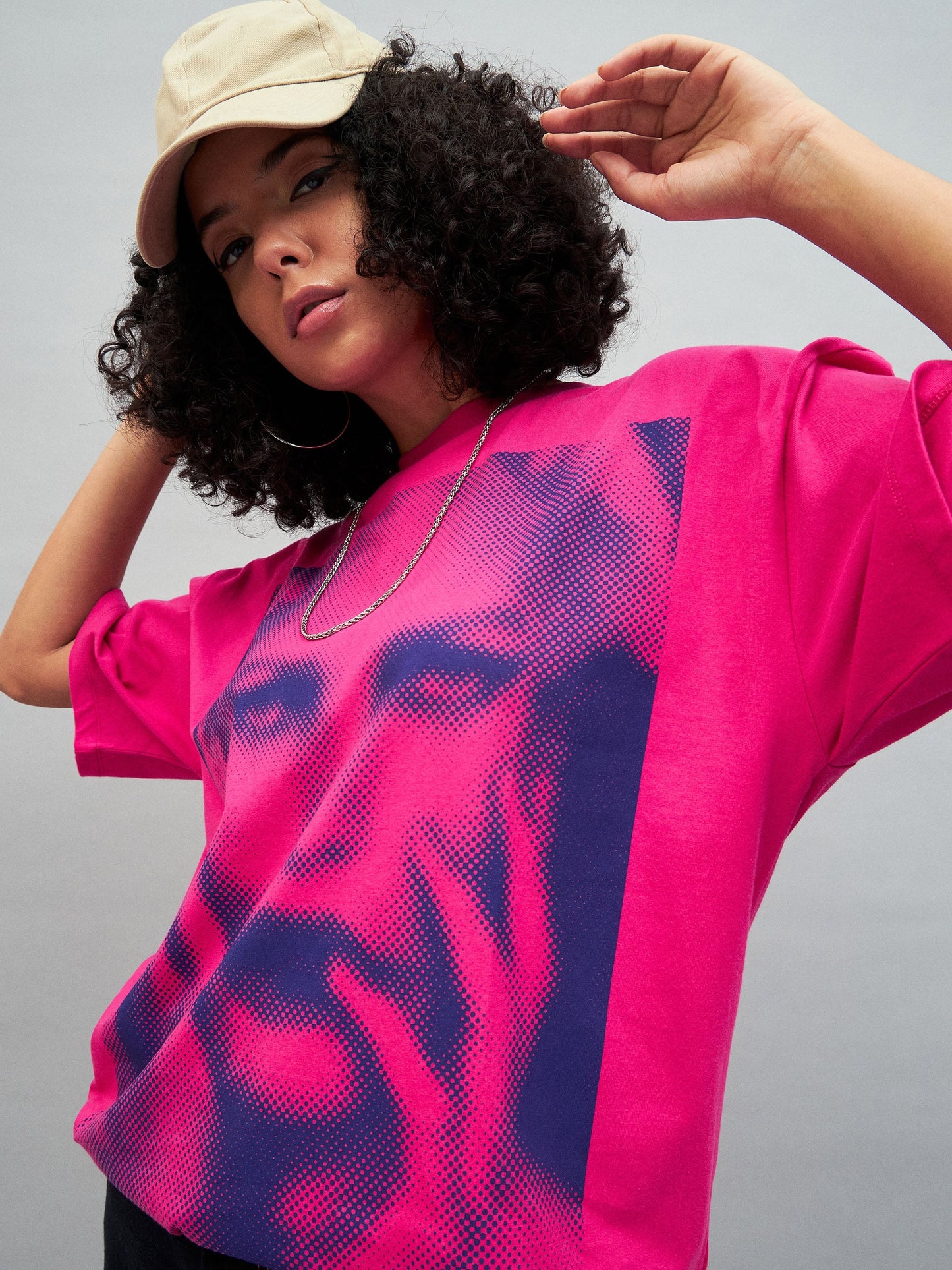Barbie Pink Photographic Print Oversized T-shirt