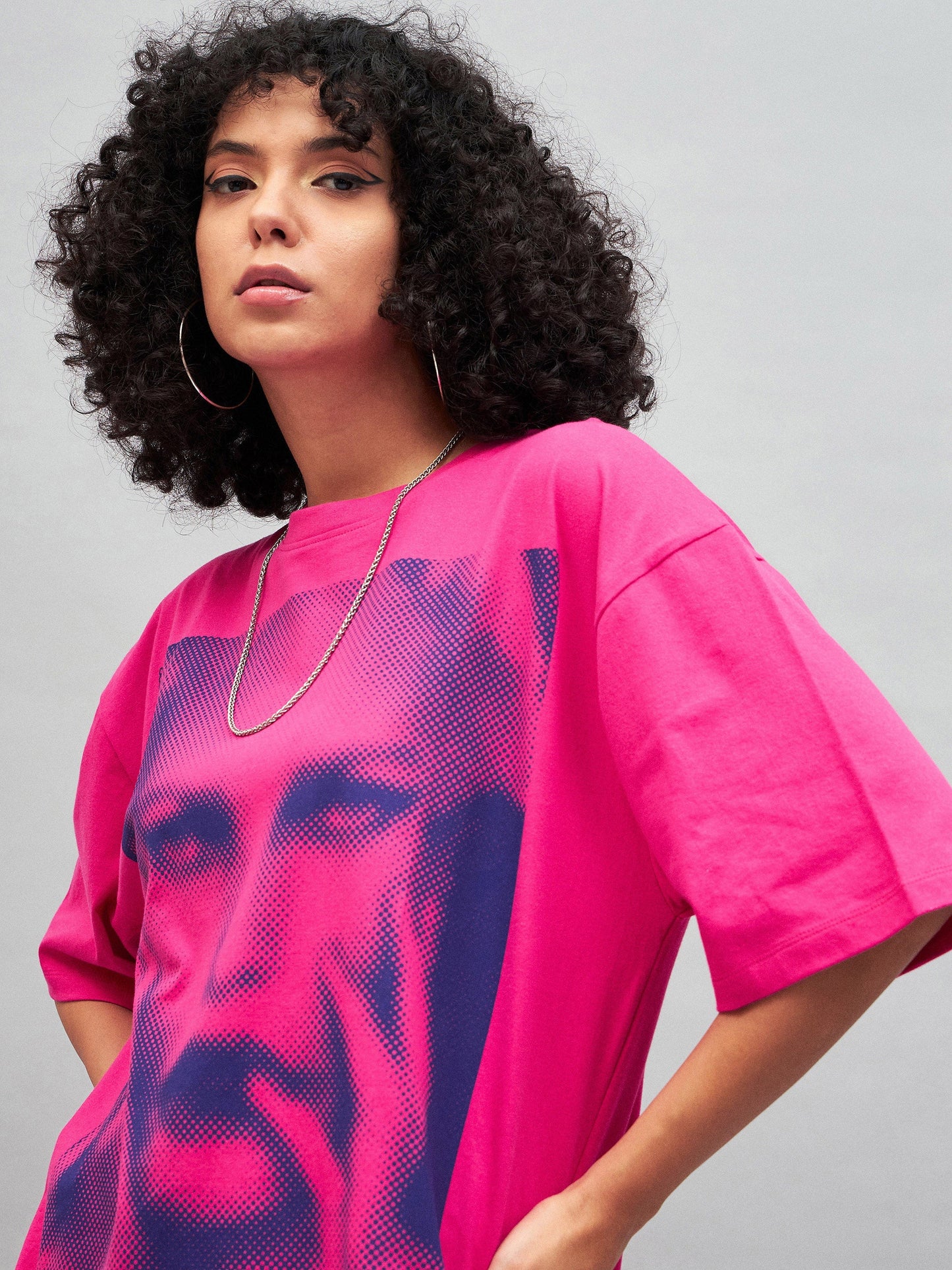 Barbie Pink Photographic Print Oversized T-shirt