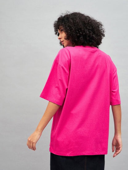 Barbie Pink Photographic Print Oversized T-shirt