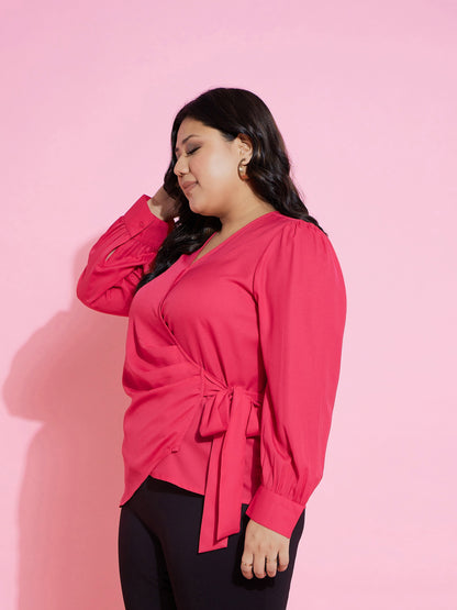 Maroon Side Knot Peplum Top