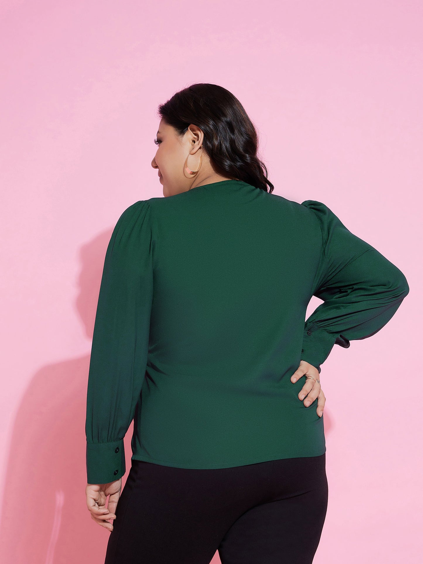 Emerald Side Knot Peplum Top