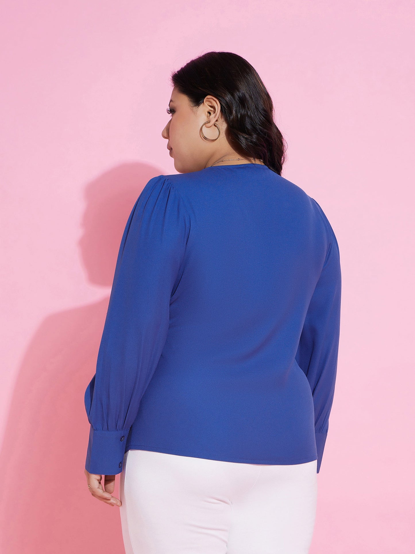 Royal Blue Side Knot Peplum Top