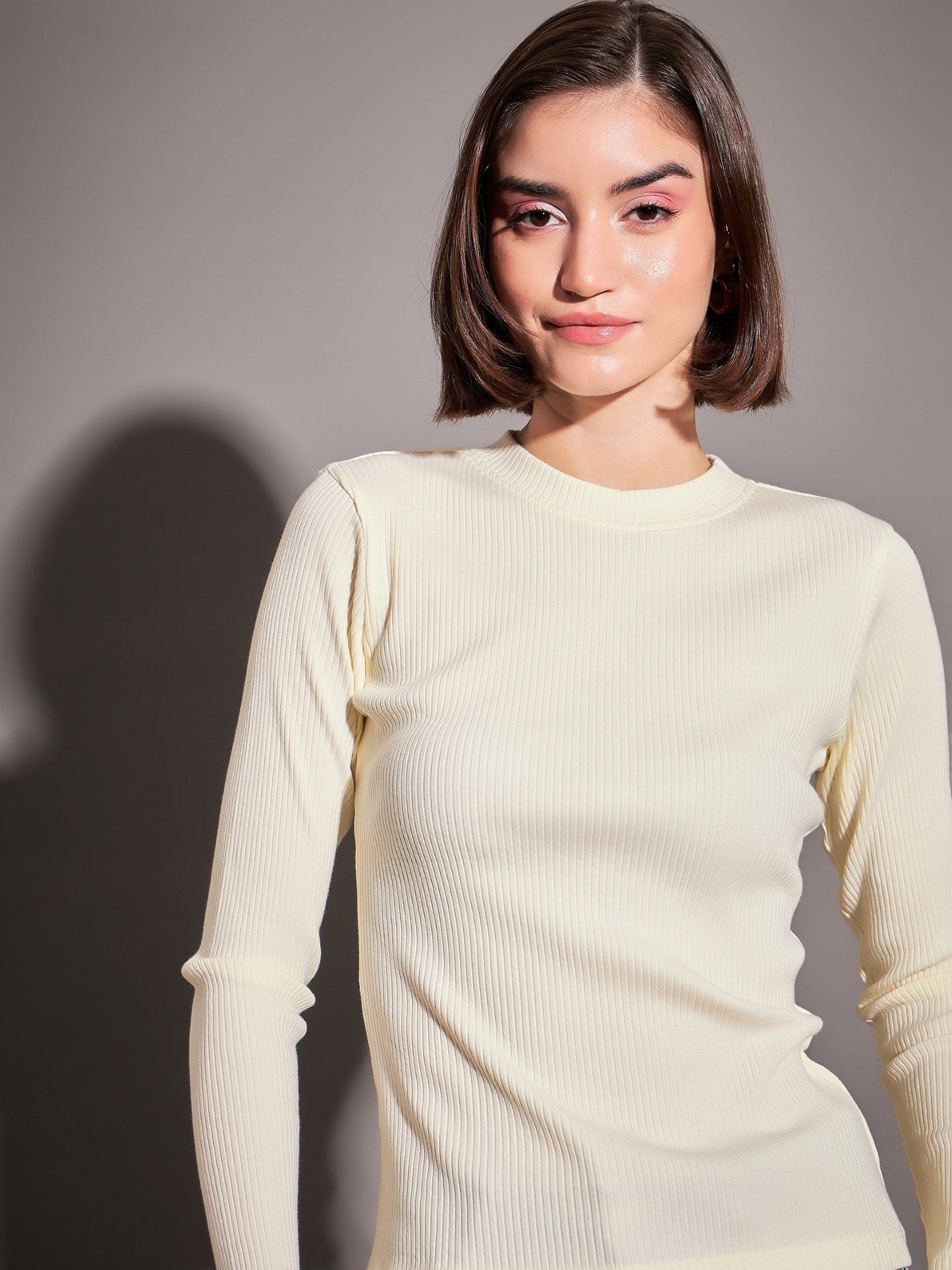 Off-White Rib High Neck Top