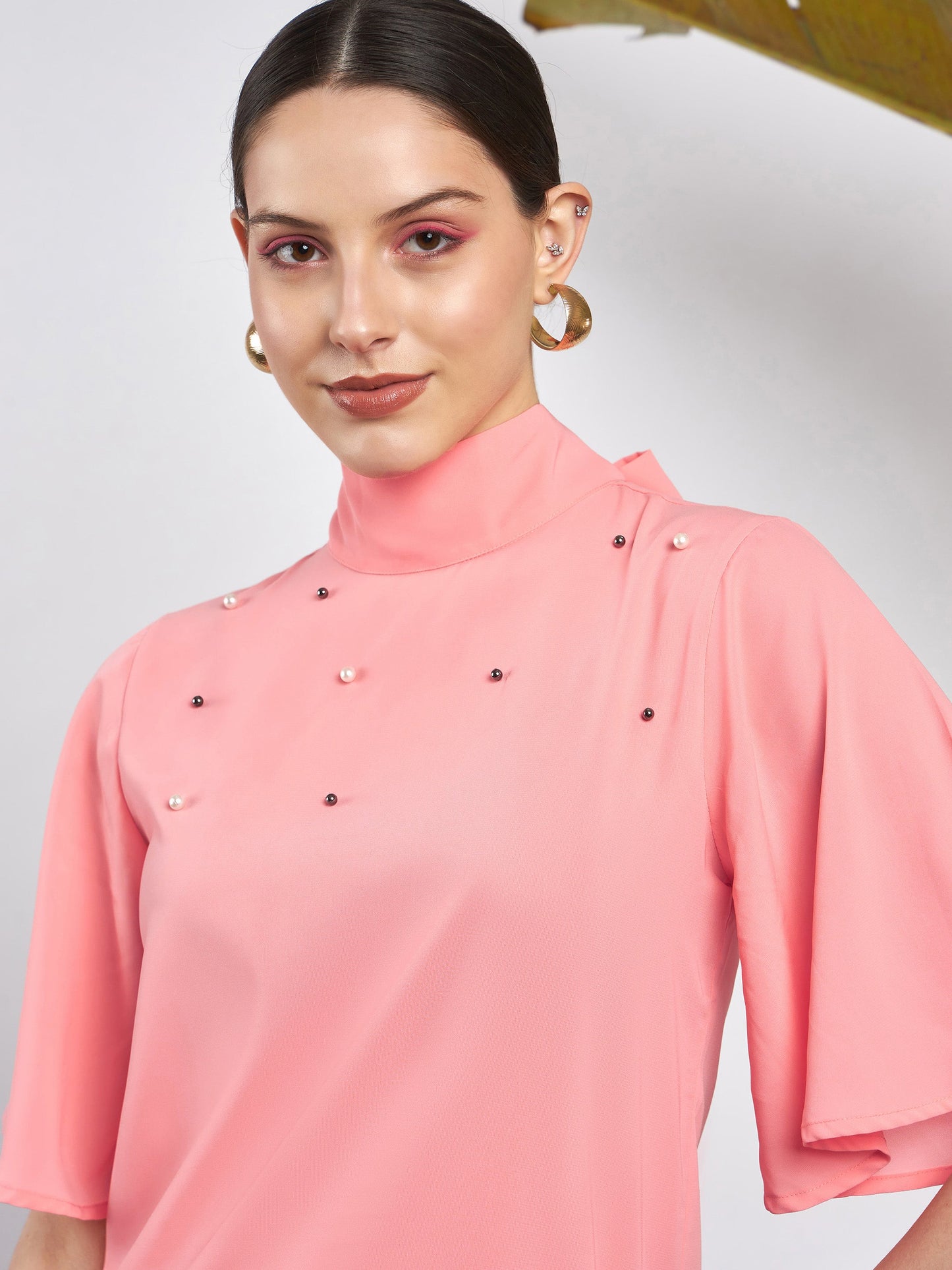 Peach Pearl Studded Top