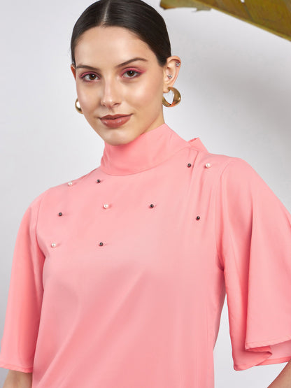 Peach Pearl Studded Top