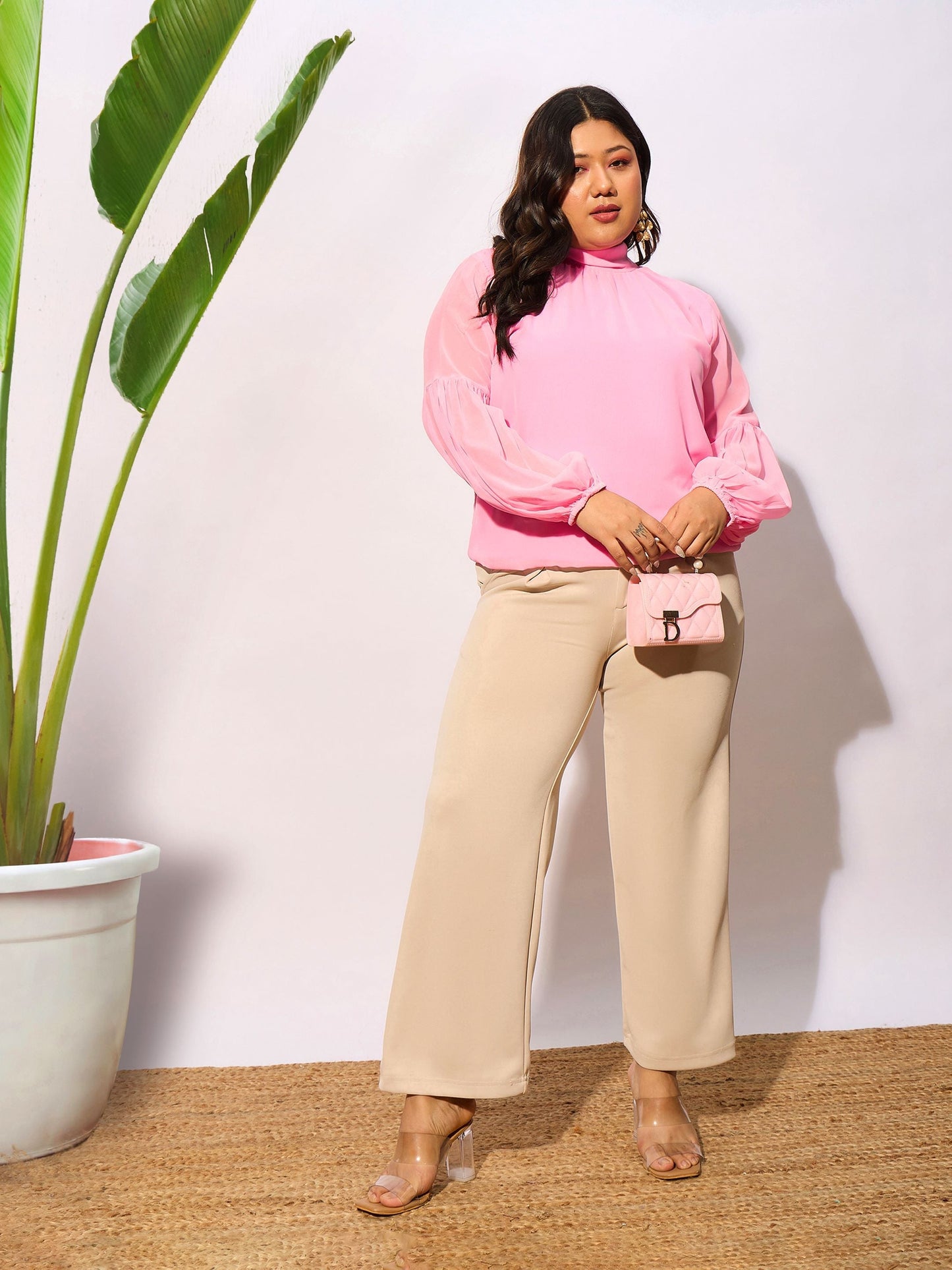 Pink Balloon Sleeves Top