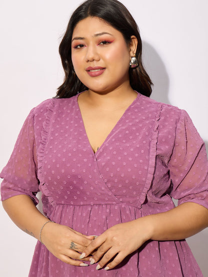 Purple Dobby Yoke Top-SASSAFRAS Curve