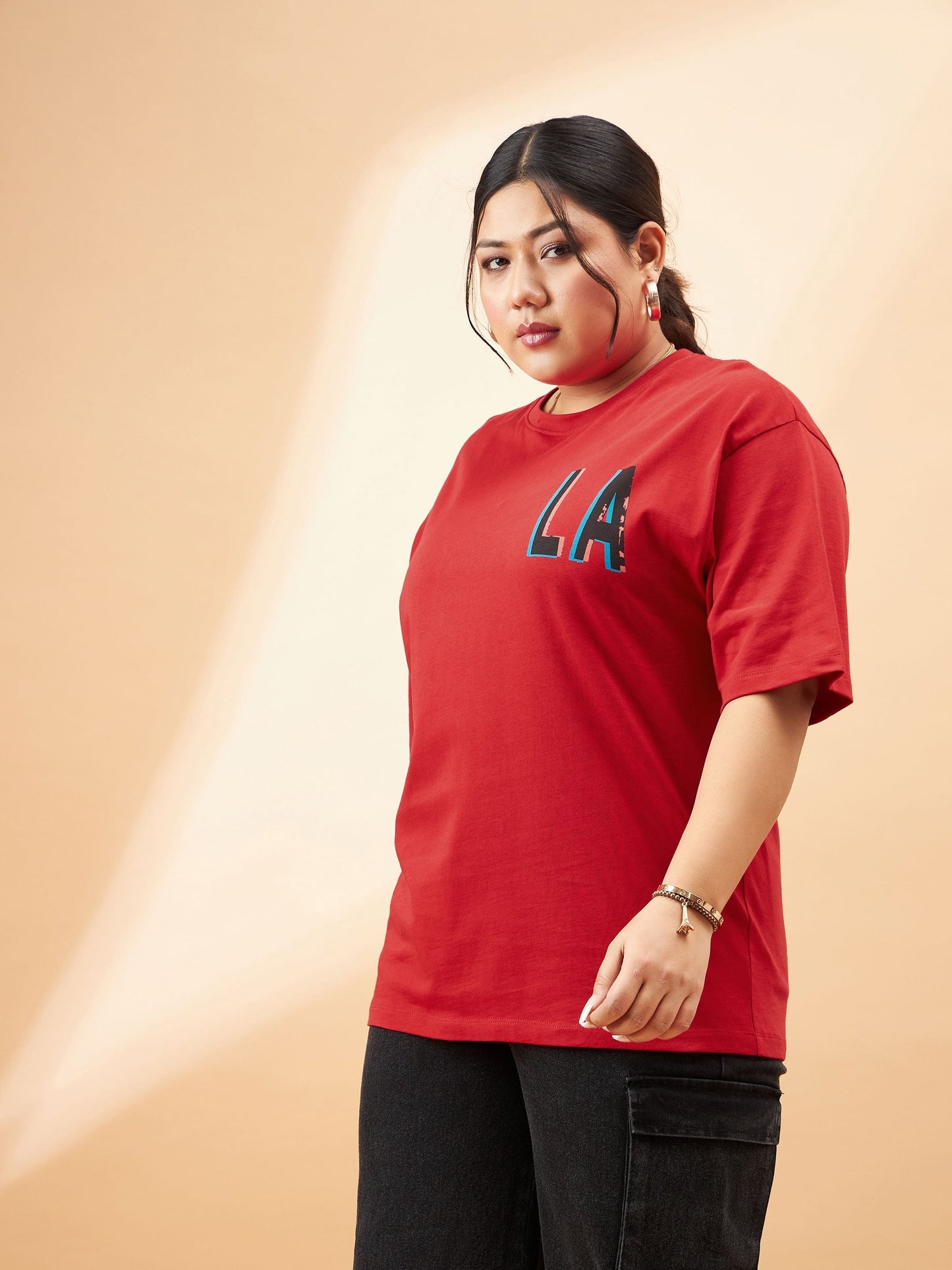 Red Graphic LA Print T-Shirt