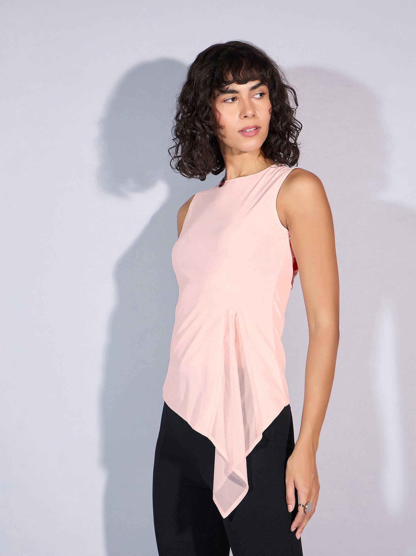 Women Pink Asymmetric Top
