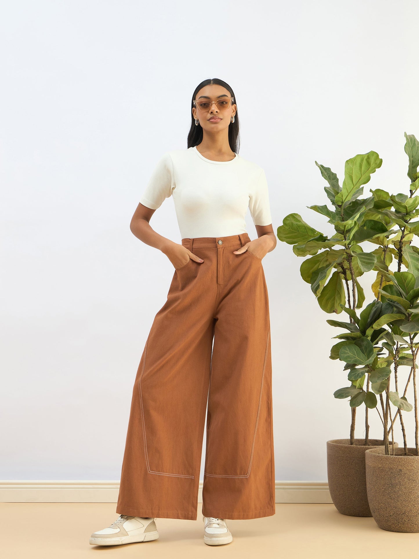 White Rib Short Sleeves Top
