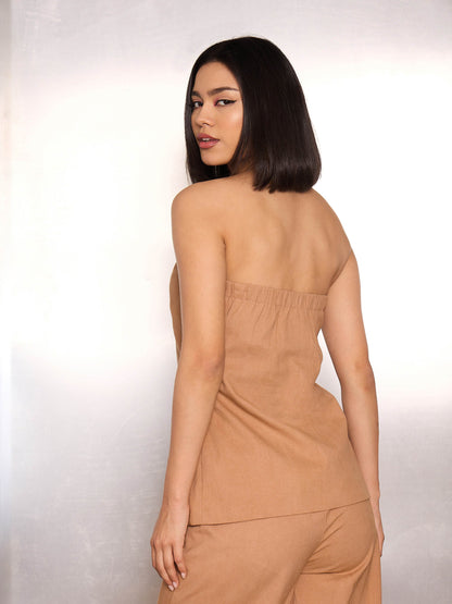 Light Brown Twill Tube Top