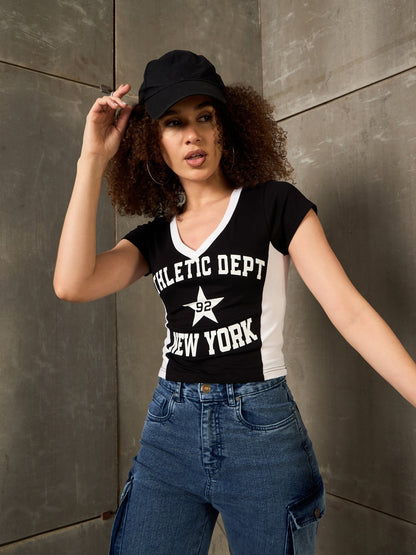 Black & White NEW YORK Fitted T-Shirt