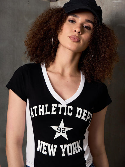 Black & White NEW YORK Fitted T-Shirt
