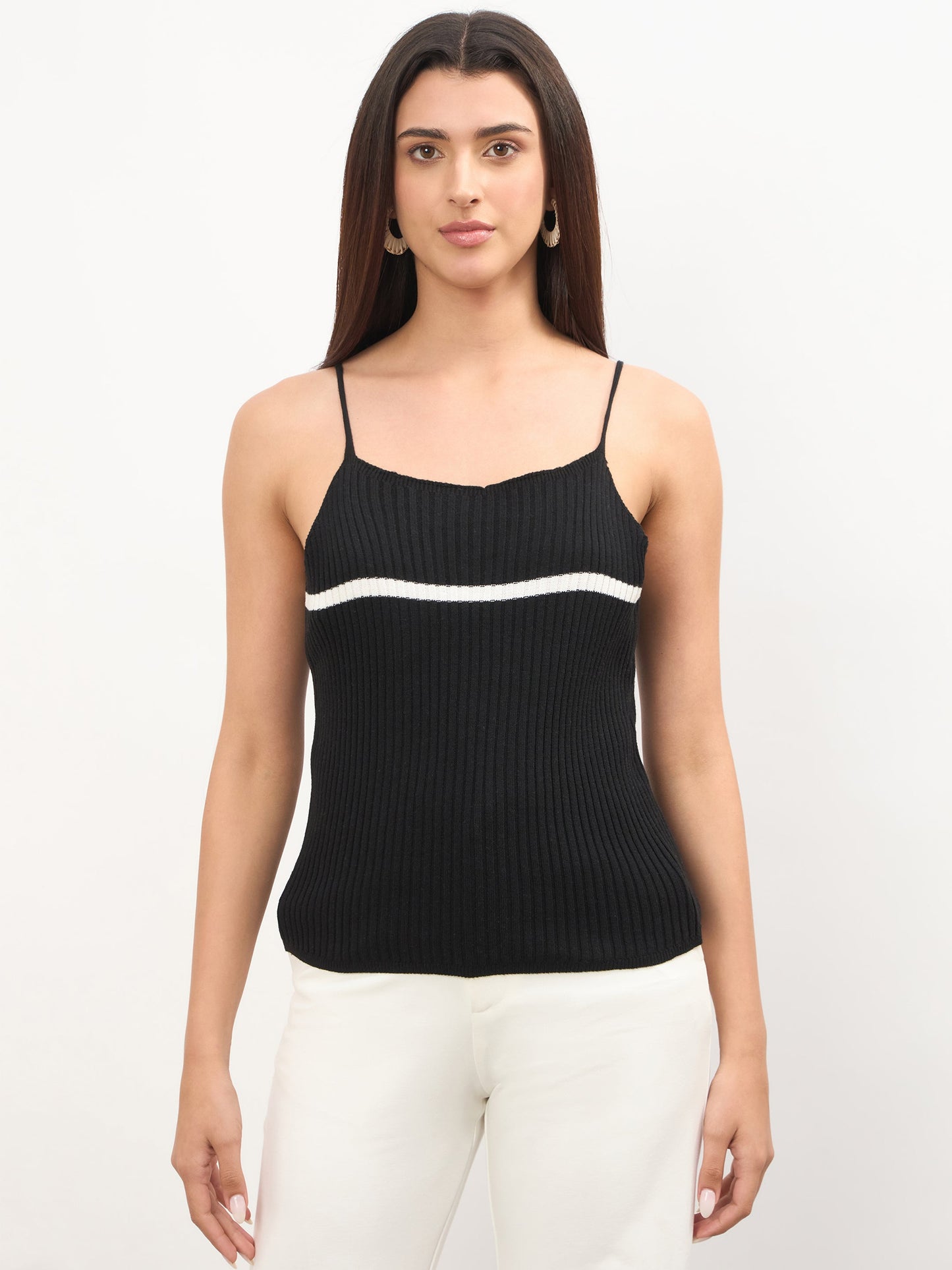 Black Cross Back Strappy Top