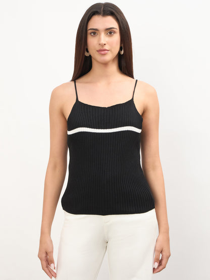 Black Cross Back Strappy Top