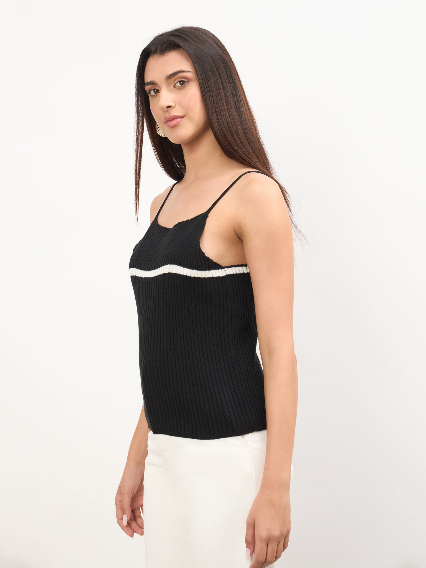 Black Cross Back Strappy Top