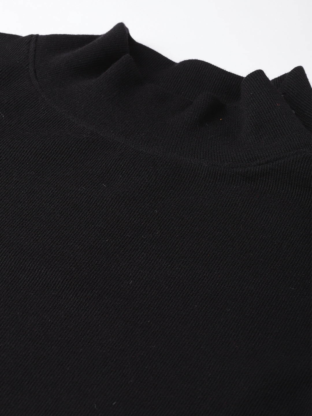 Black High Neck Rib Top