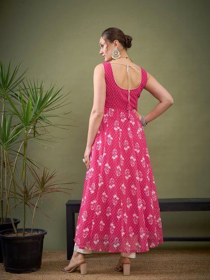 Fuchsia Floral Anarkali Kurta
