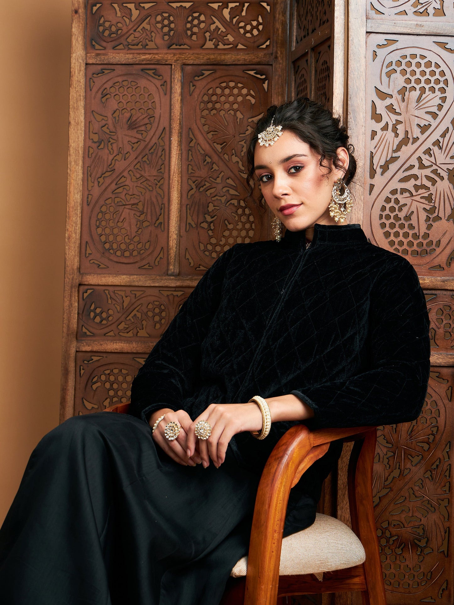 Black Velvet Quilted Jacket