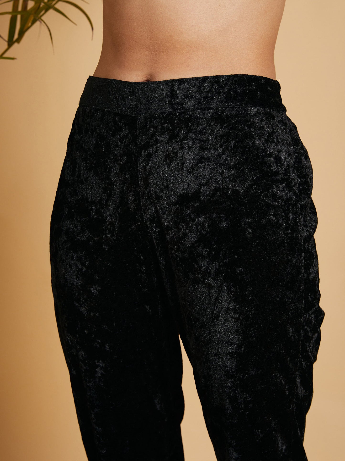 Black Velvet Straight Kurta