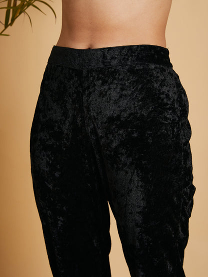 Black Velvet Straight Kurta