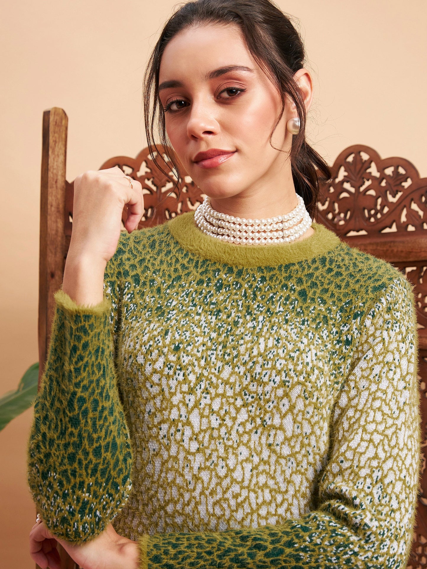 Emerlad Green Hair Wool Straight Kurta-Shae by SASSAFRAS