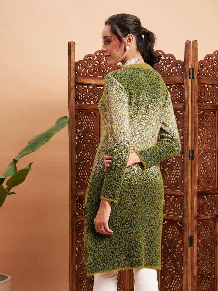 Emerlad Green Hair Wool Straight Kurta-Shae by SASSAFRAS