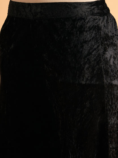 Black Velvet Palazzo Pants-Shae by SASSAFRAS