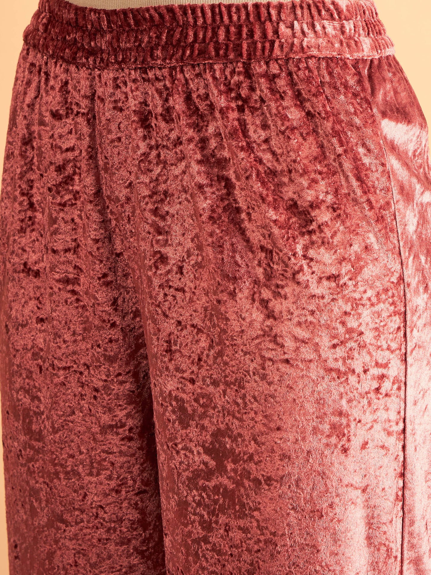 Pink Velvet Straight Pants