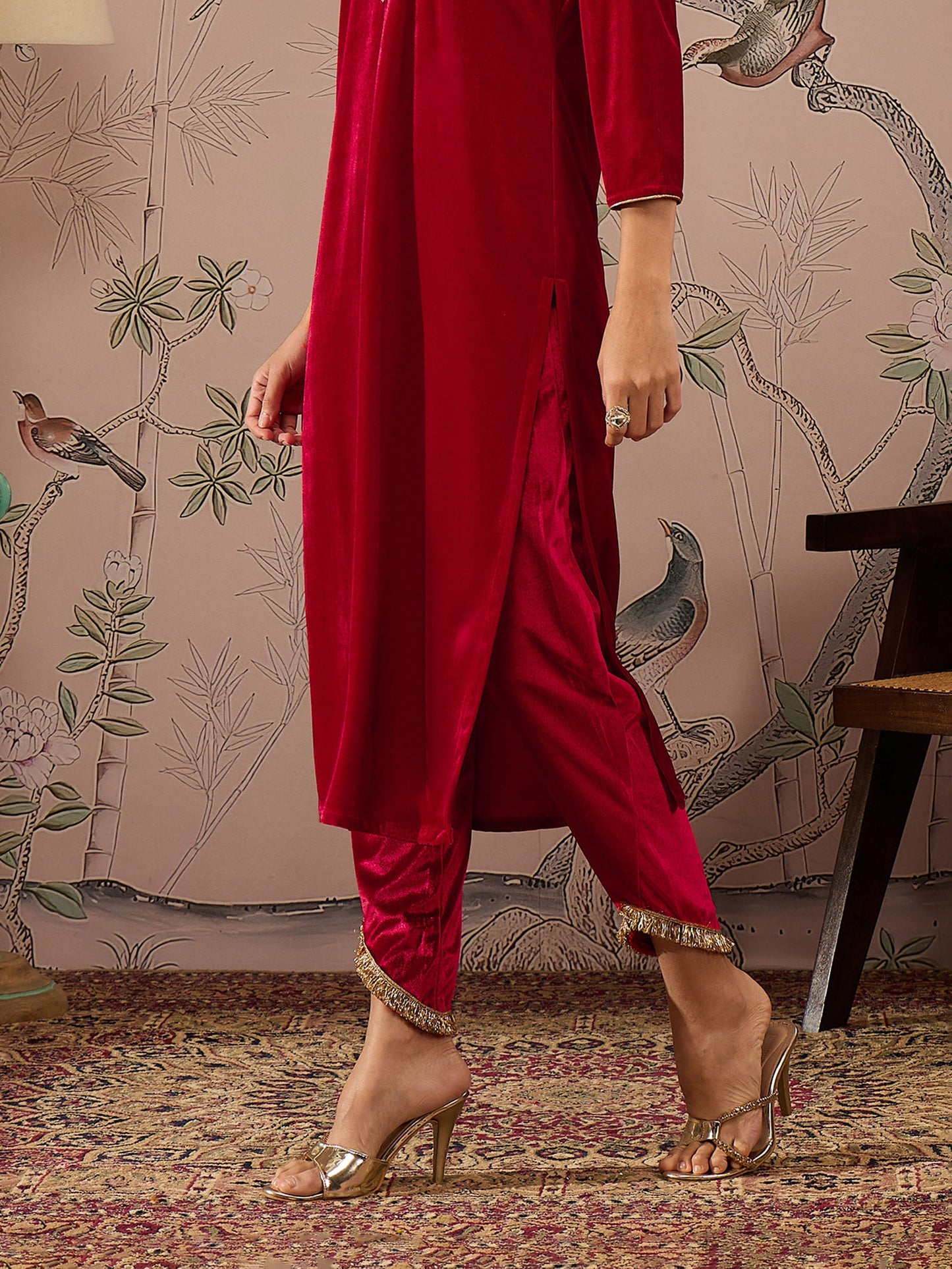 Red Velvet Tulip Pants -Shae by SASSAFRAS