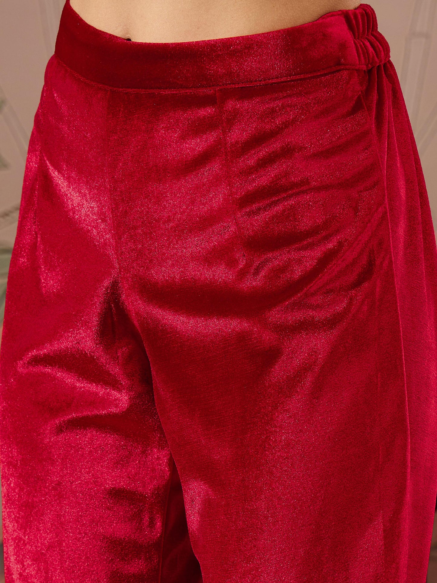 Red Velvet Tulip Pants -Shae by SASSAFRAS