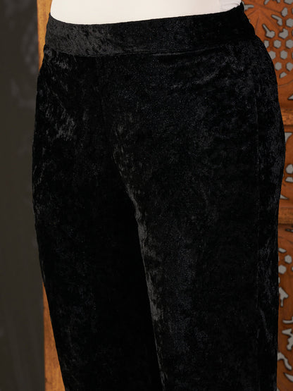 Black Velvet Pencil Pants