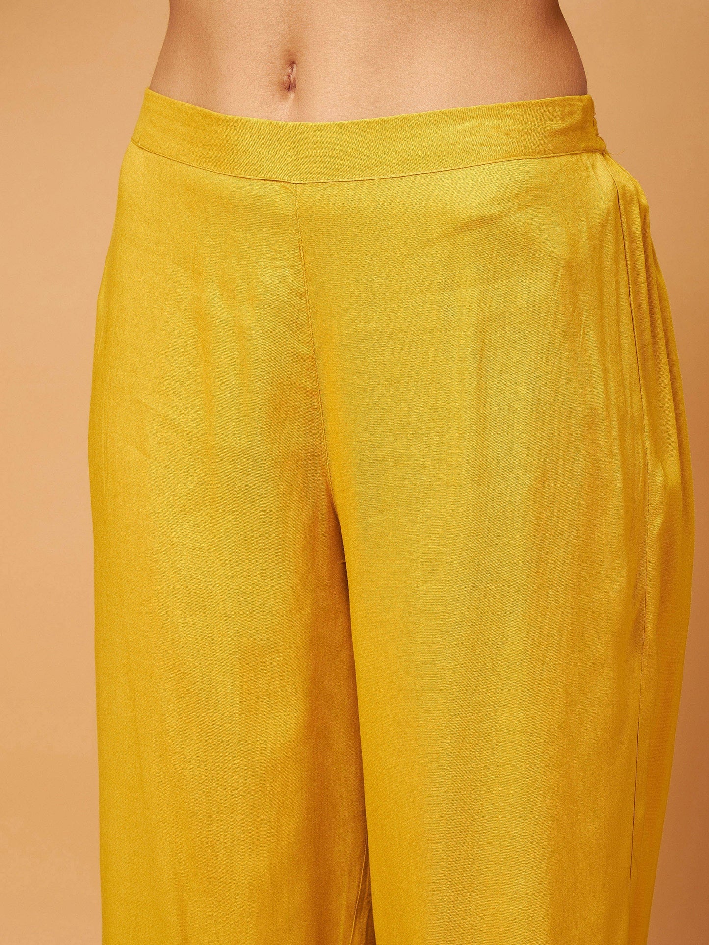 Yellow Gota Embroidered Kurta with Pants
