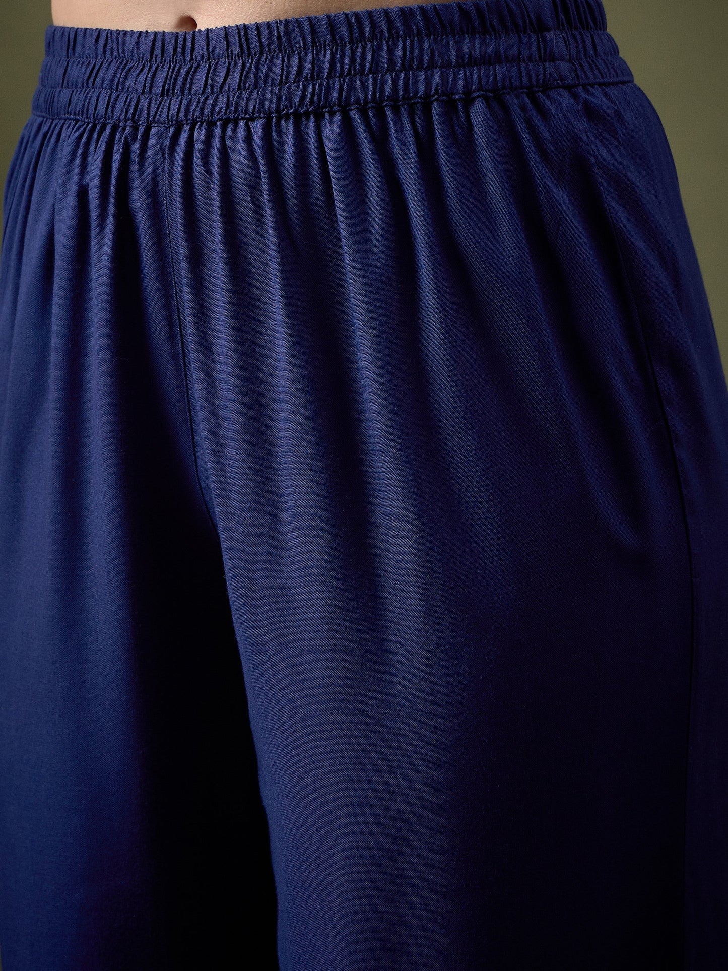 Royal Blue All Over Embroidered Shirt With Palazzos-Shae by SASSAFRAS