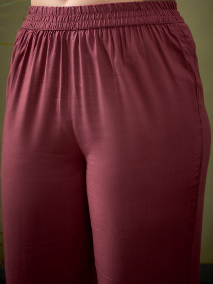 Pink All Over Embroidered Shirt With Palazzos-Shae by SASSAFRAS