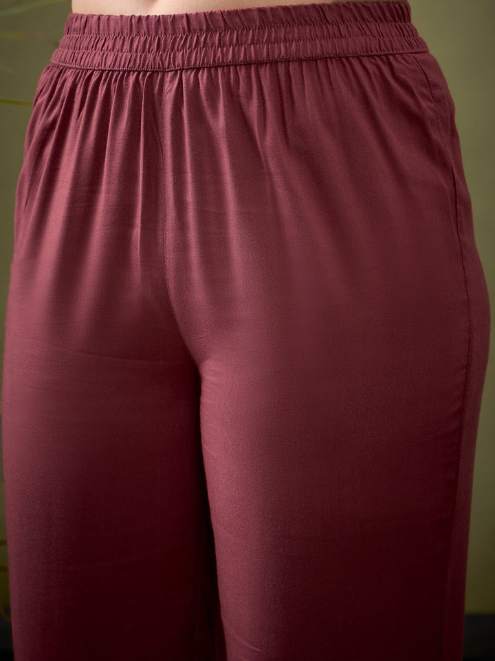Pink All Over Embroidered Shirt With Palazzos-Shae by SASSAFRAS