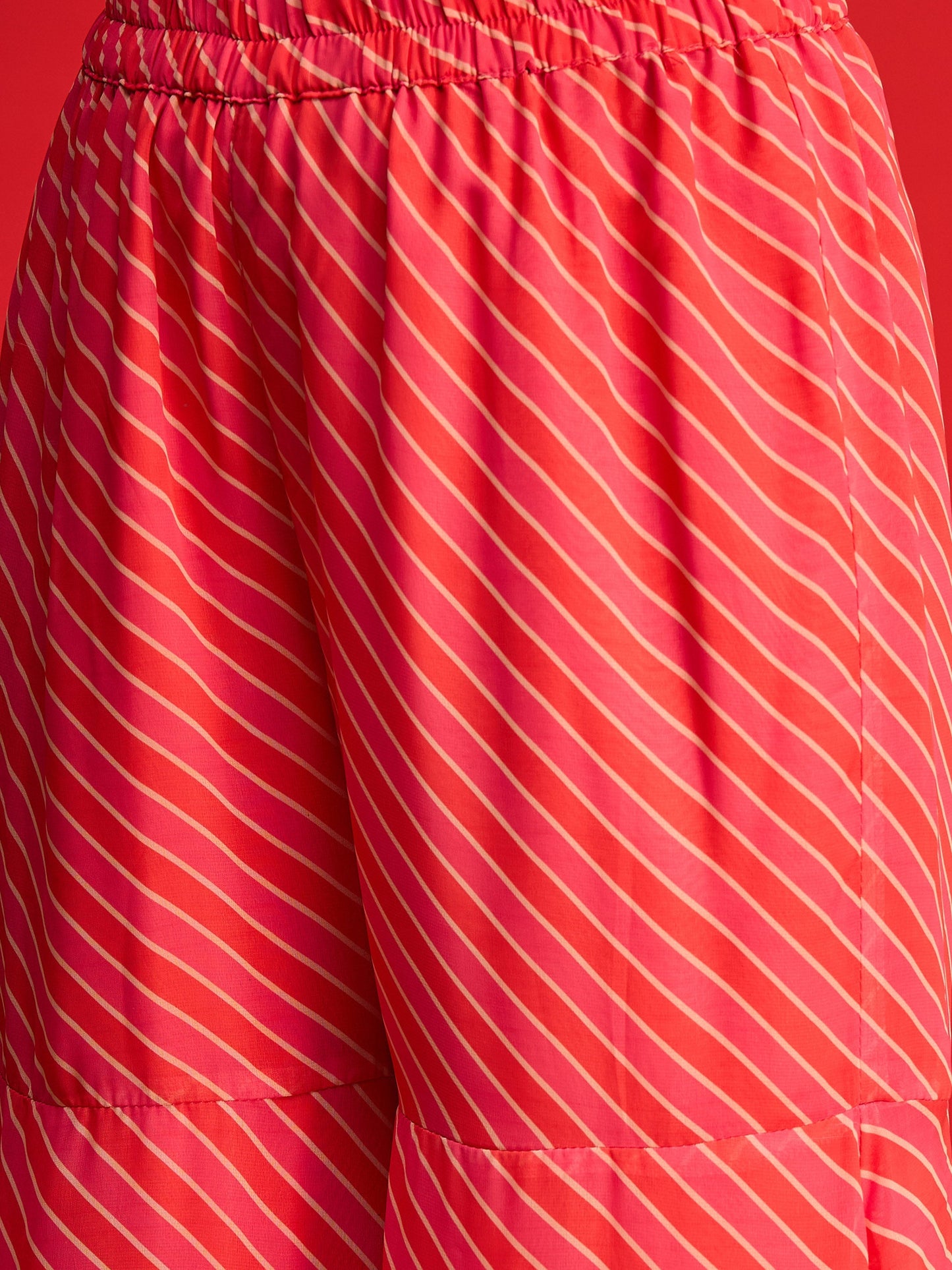 Pink Floral V Neck Peplum Top With Sharara Pants