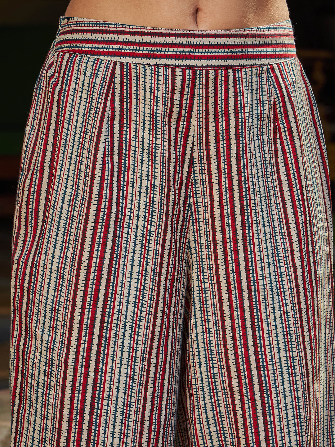 Maroon Geometric Print V Neck Kurta With Pencil Pants &amp; Dupatta-Shae by SASSAFRAS