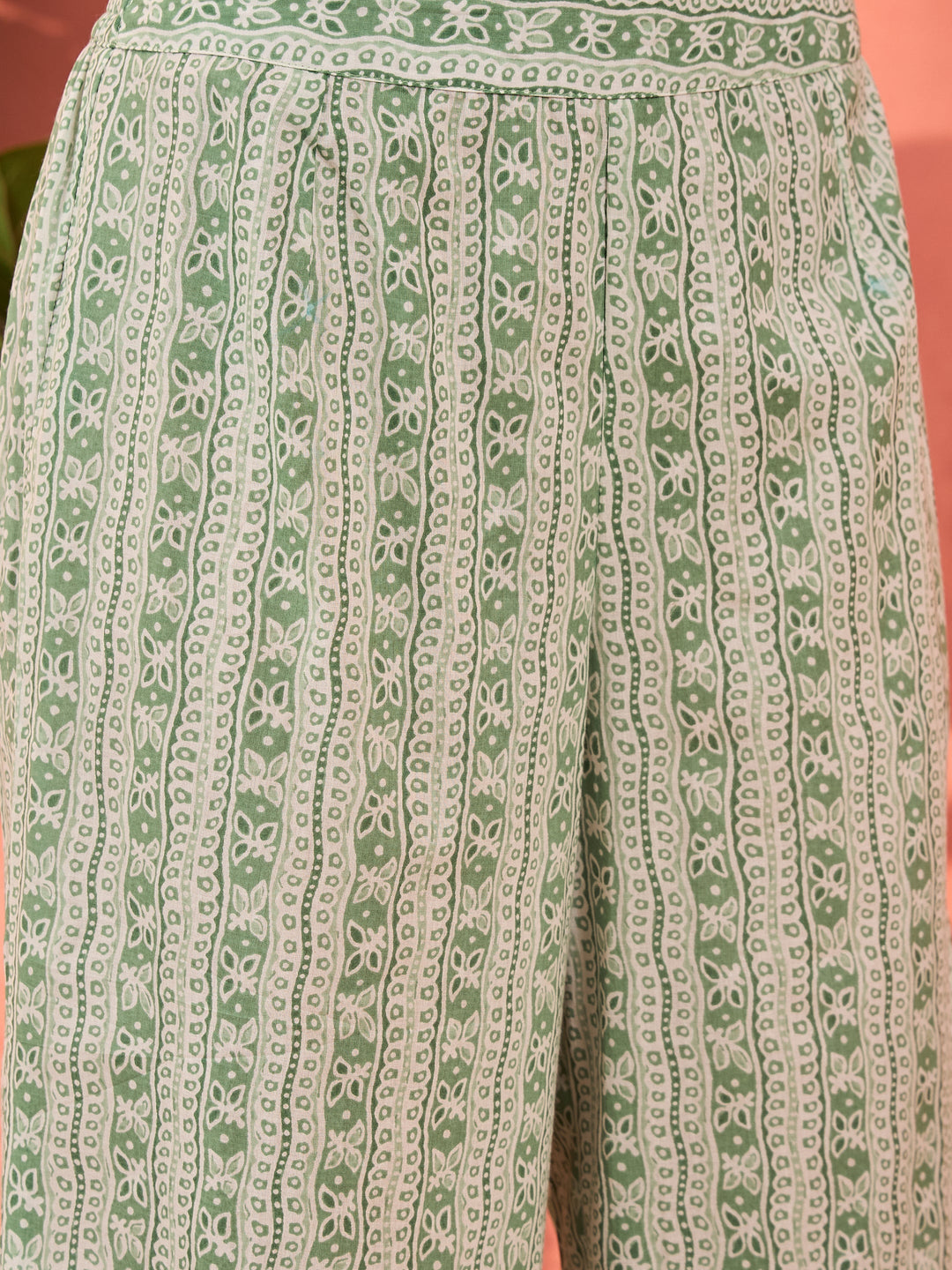 Sea Green Floral Straight Kurta With Pencil Pants &amp; Dupatta-Shae by SASSAFRAS