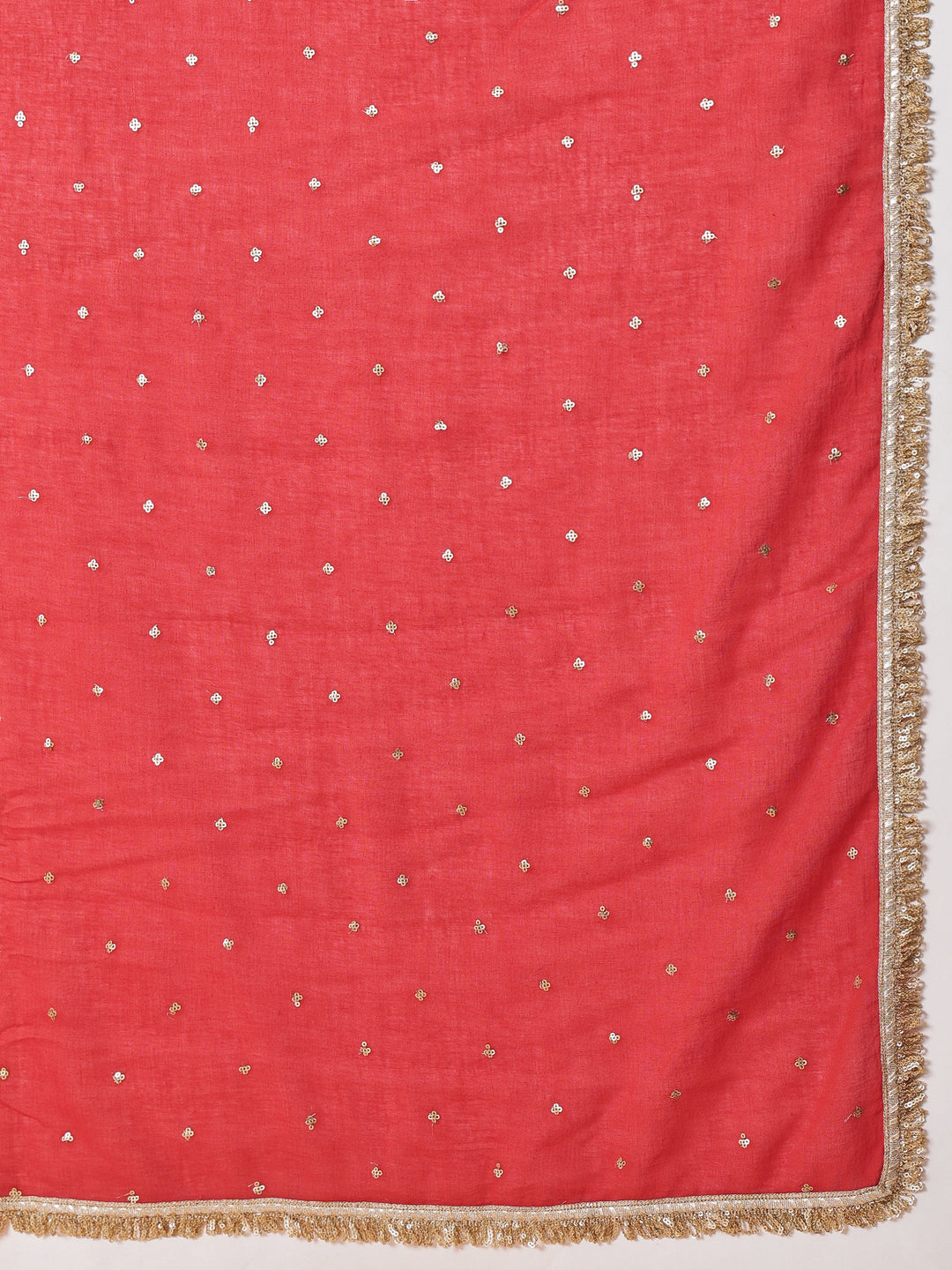 Women Red Embroidered Short Kurta With Sharara Pants &amp; Dupatta