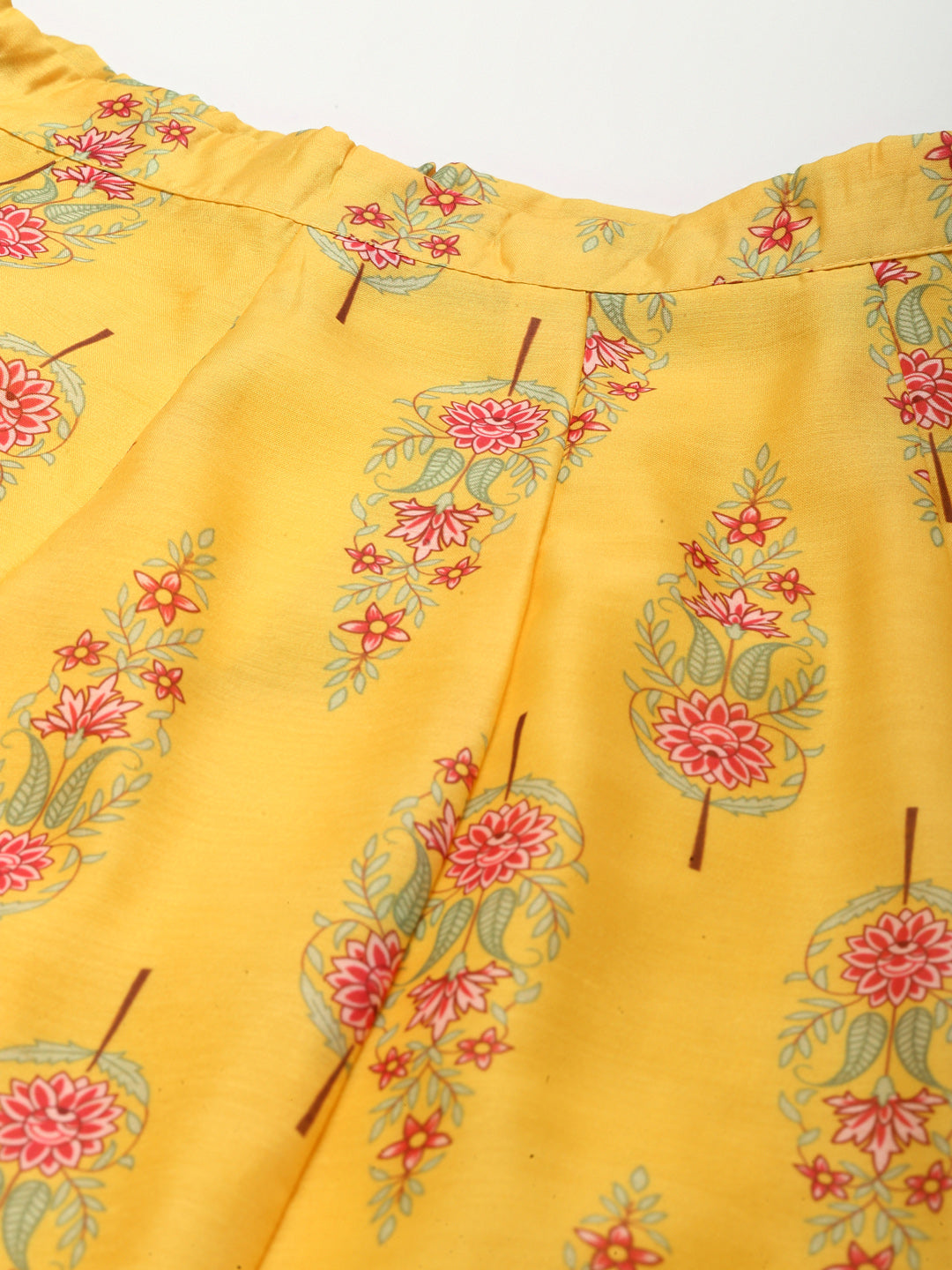 Women Yellow Floral Anarkali Skirt