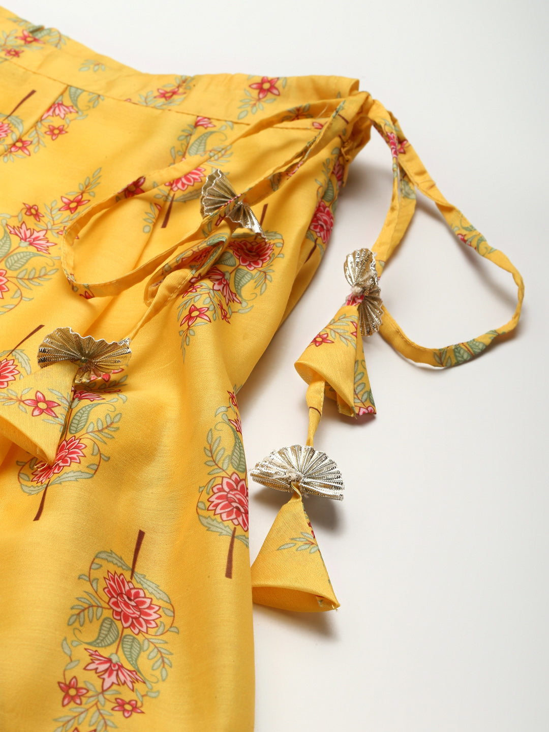 Women Yellow Floral Anarkali Skirt