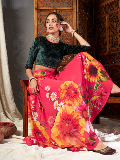 Emerald Green Velvet Crop Top-Shae by SASSAFRAS