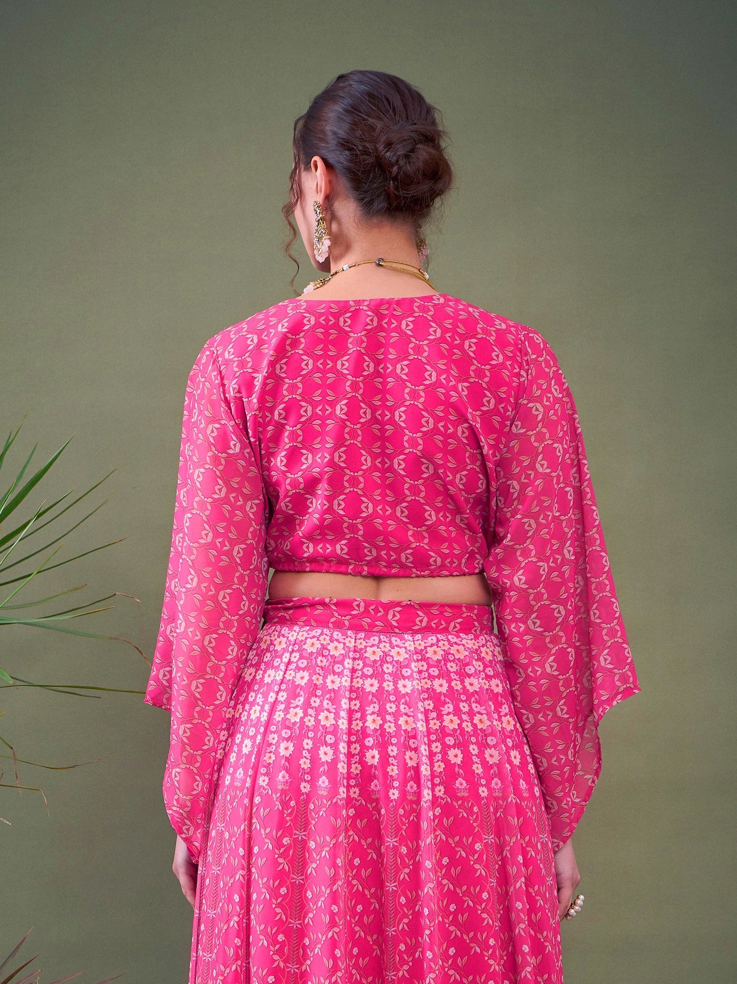 Pink Floral Crop Top