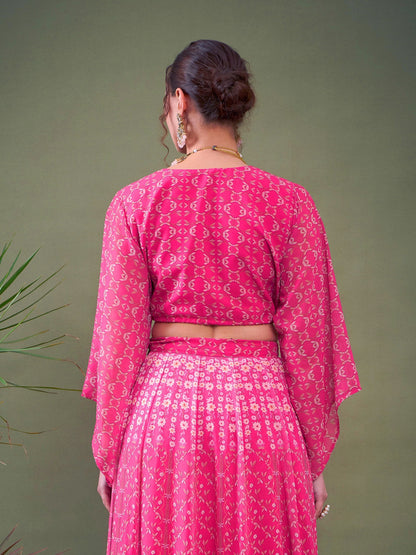 Pink Floral Crop Top
