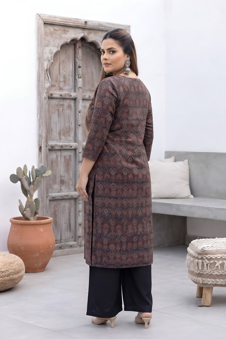 Plus Size Printed Straight Kurta
