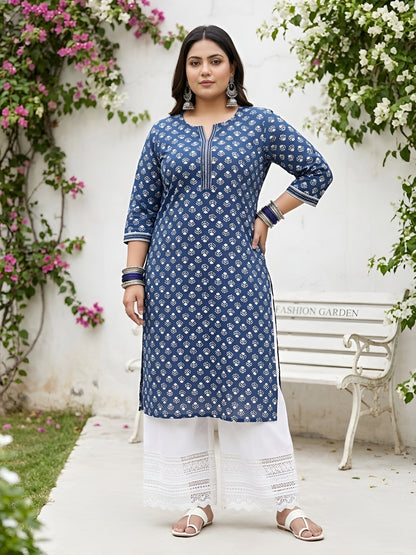 Plus Size Printed Straight kurta