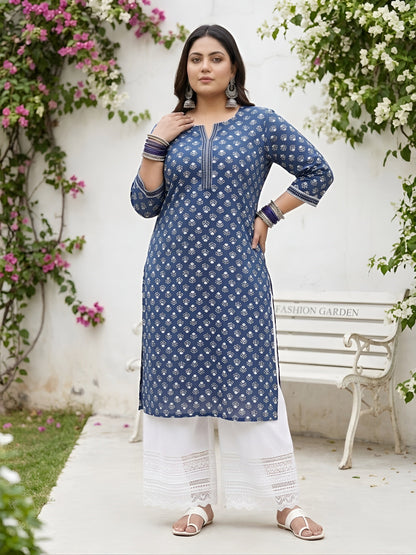 Plus Size Printed Straight kurta